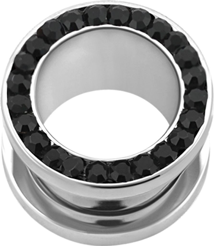Tunnel Flesh Plug Edelstahl Zirkonia Kristall Strass Ohr Produktbild 