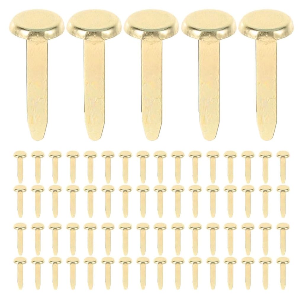 100 Stück runde Metall-Brads in Gold für Scrapbooking und Bastelarbeiten