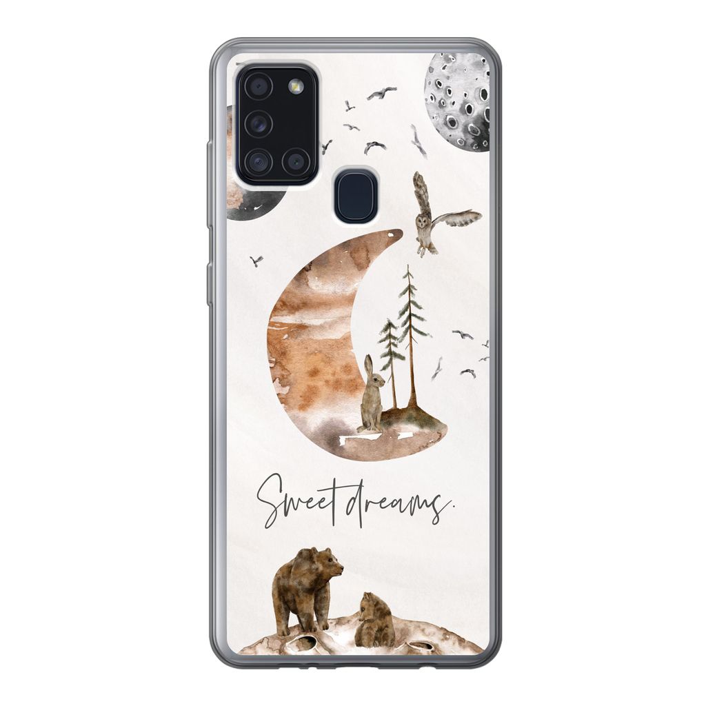 MuchoWow Handyhülle Schutzhülle Hülle für Samsung Galaxy A21s Zitate - Kinder - Sprichwörter - Süße Träume - Jungen - Mädchen - Kinder S...