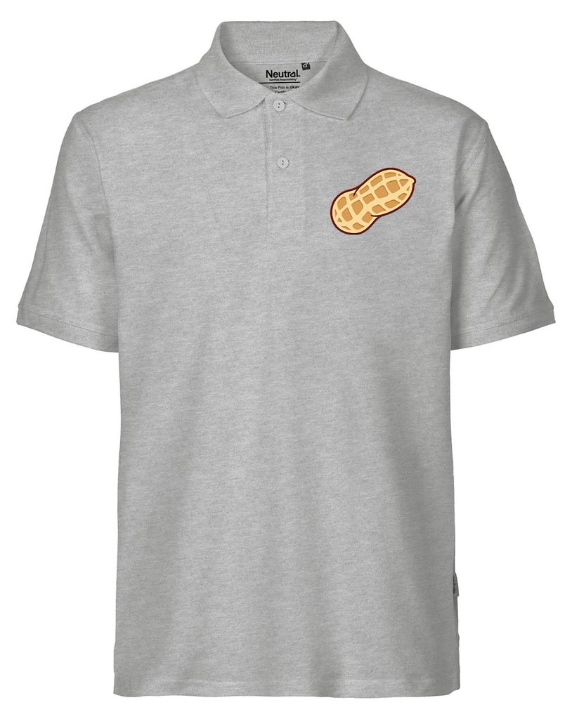 Huuraa Herren Polo Shirt Erdnuss Comic XXL Sport Grey Bio Baumwolle Fairtrade Poloshirt Geschenkidee