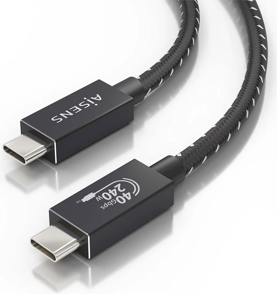 Aisens A156-0867 Cavo USB4 Maschio-Maschio 240W 40Gbps 8K Nero/Clear - 3