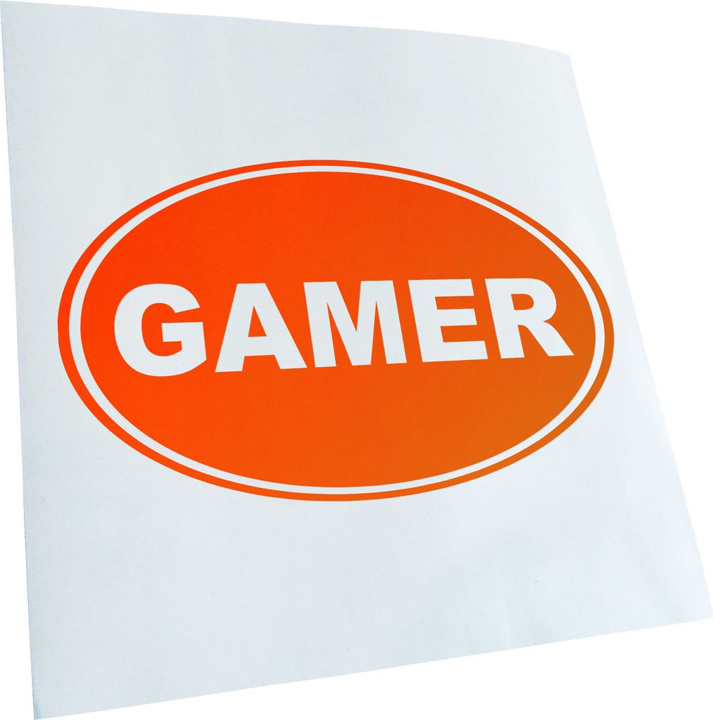 Kiwistar - Autoaufkleber - neonorange - 30 x 18 cm - Gamer - Heckscheibenaufkleber - Aufkleber für Auto Kfz Fahrrad, LKW, Truck Mofa