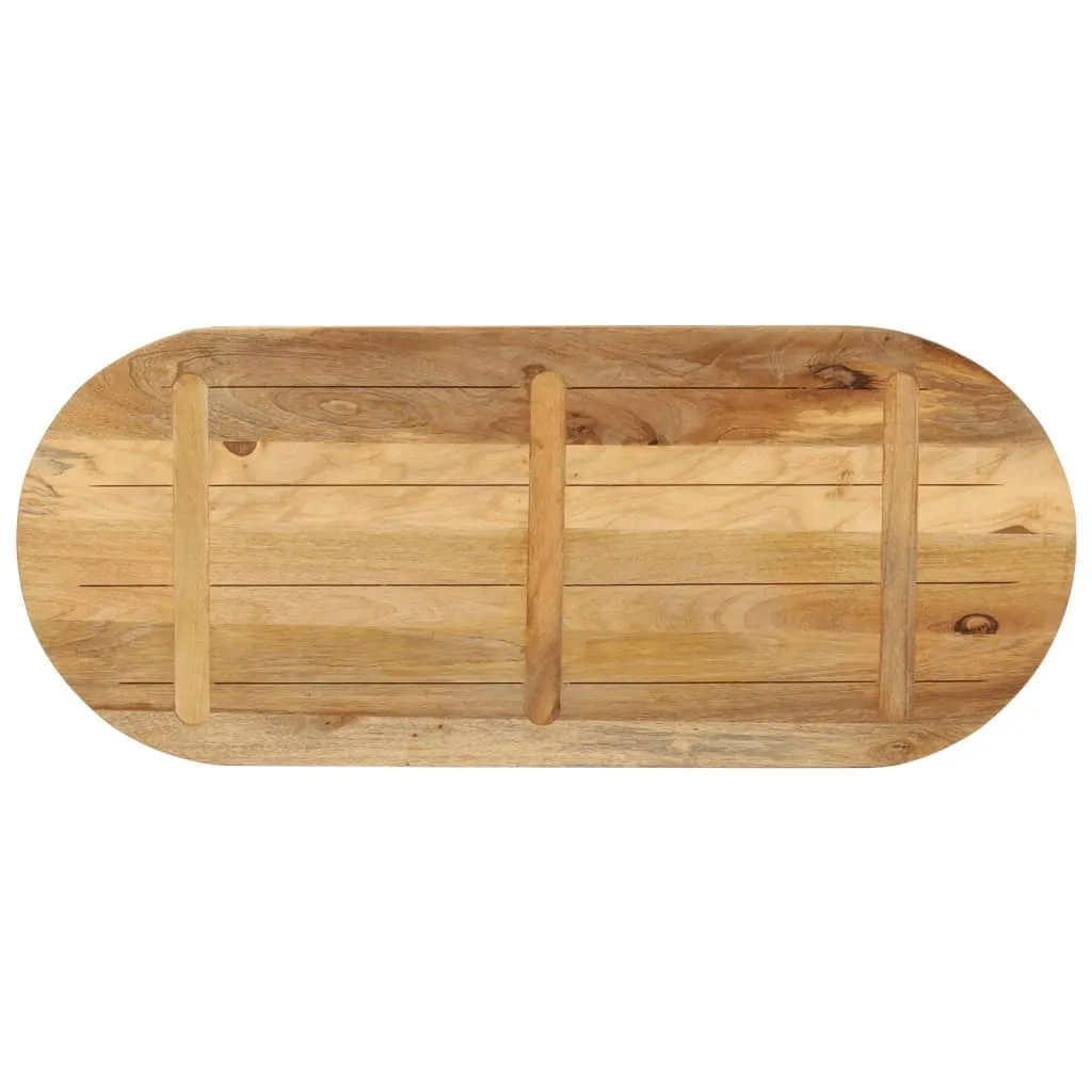 Lastra Tavolo Ovale 140x50 cm Legno Mango Massiccio Grezzo Ricambio - 4