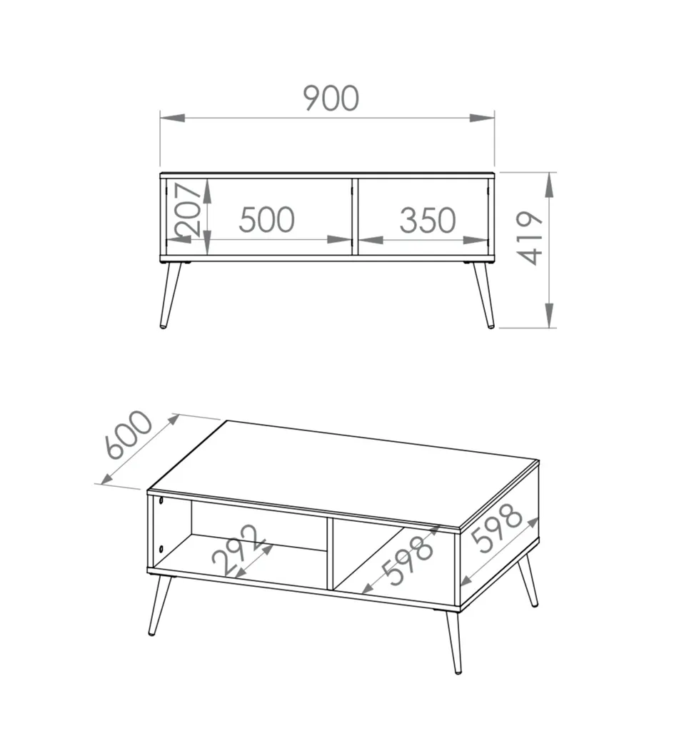 Table basse AIKE blanc mat résistante aux rayures et facile à monter