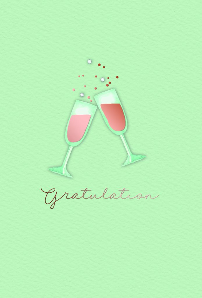 Allgemeine Wünsche Handmade Gratulation Sektgläser Produktbild 