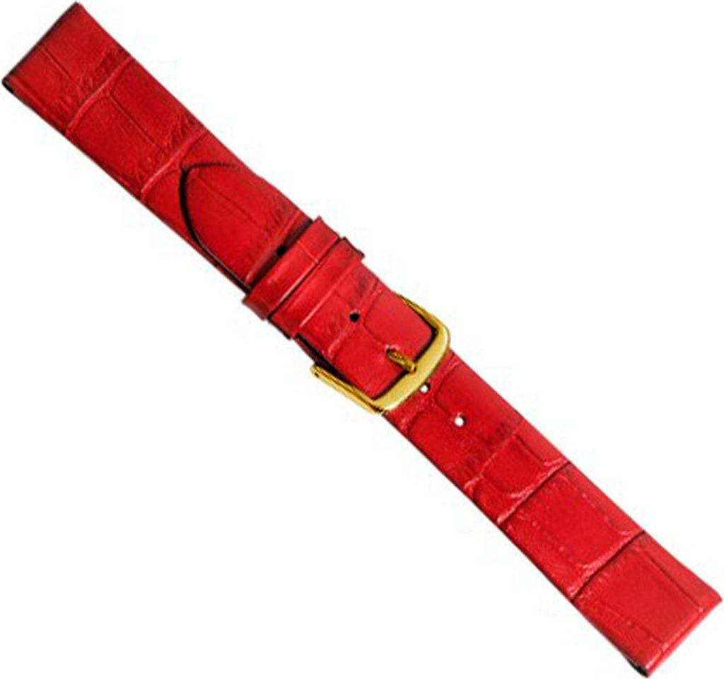 Louisiana Clip Ersatzband Uhrenarmband Kalbsleder Rot 20466G, Stegbreite:10mm