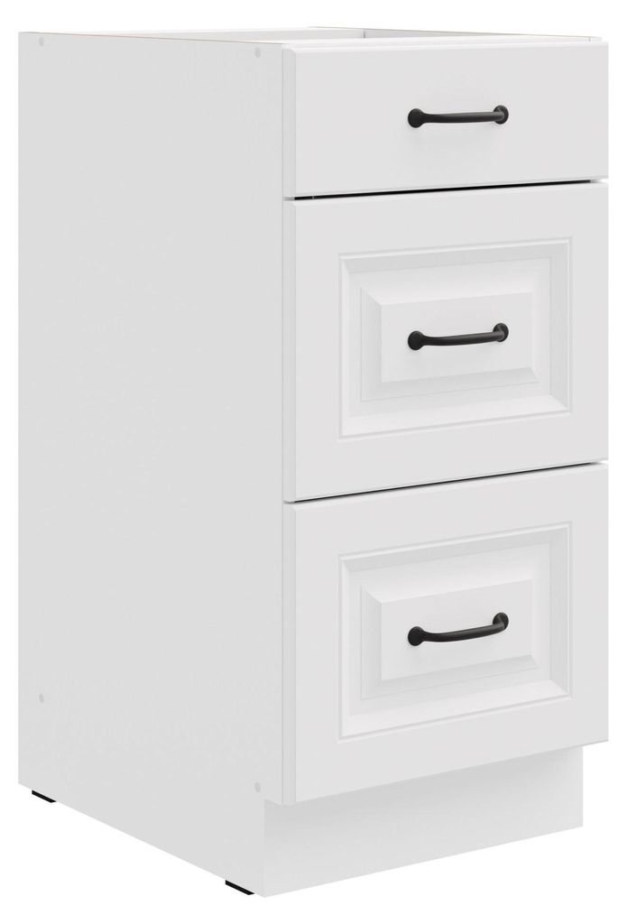 Küchen Unterschrank 40 cm Stilo Weiß Vollauszug Soft-Close Produktbild 