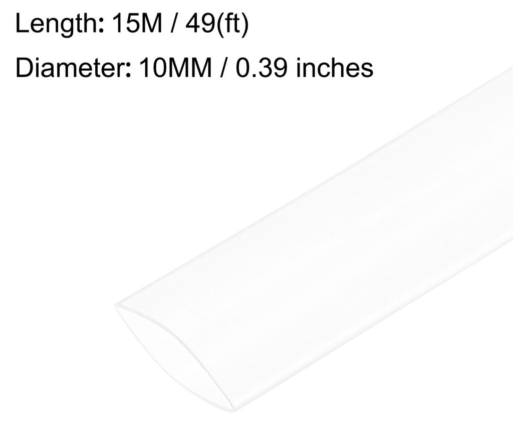 15m L?nge Schrumpfschlauch 10mm Durchmesser, 2:1 Schrumpfverh?ltnis Isolierschlauch Wasserdicht Schrumpfschl?uche Transparent, Kabelschlauch fš¹r...