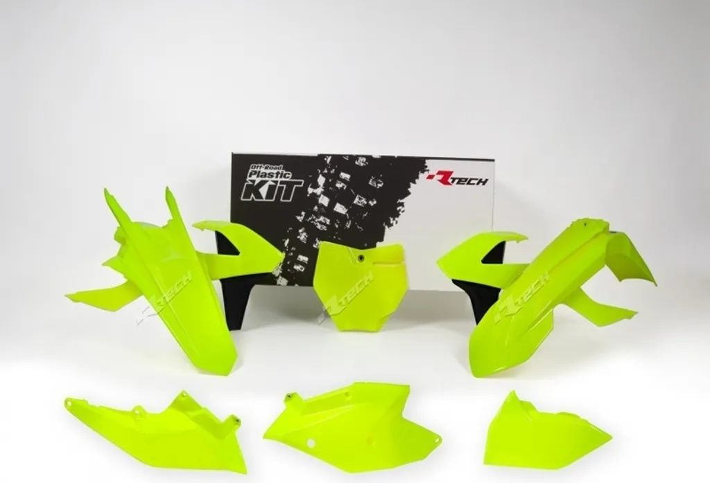 Kit Plastique KTM Anti-Casse RACETECH Jaune Néon Noir Incassable