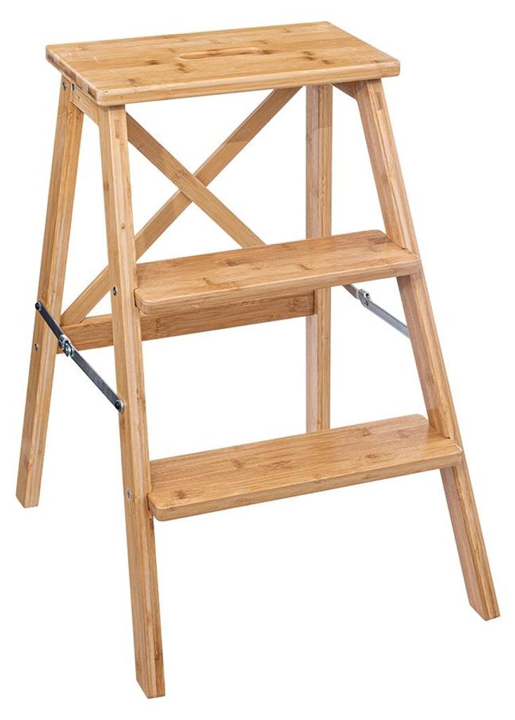 Échelle pliante, basse, en bambou, 63,5 cm Image du produit 