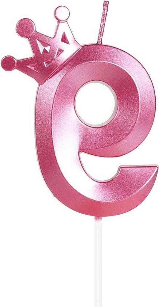 Verjaardagskaars 8 cm rote - rote Kaars mit Krone für Torte Dekoration - Geburtstag und Fest Dekoration
