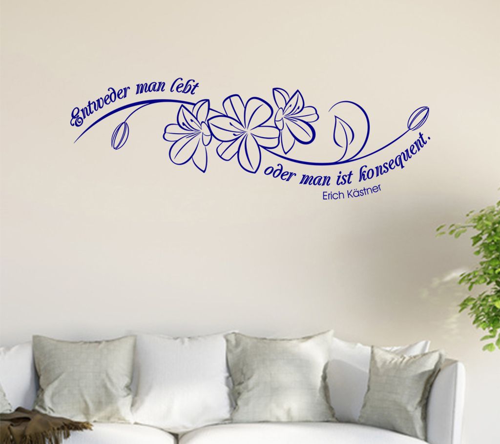 Entweder man lebt ... Wandtattoo in 6 Größen - Wandaufkleber Wall Sticker - Dekoration, Küche, Wohnzimmer, Schlafzimmer, Badezimmer