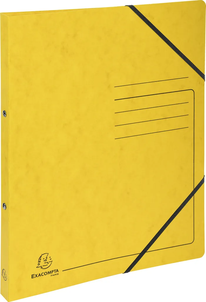 Exacompta 10x Classeur 2 anneaux 15mm carte lustrée A4 Jaune 542559E