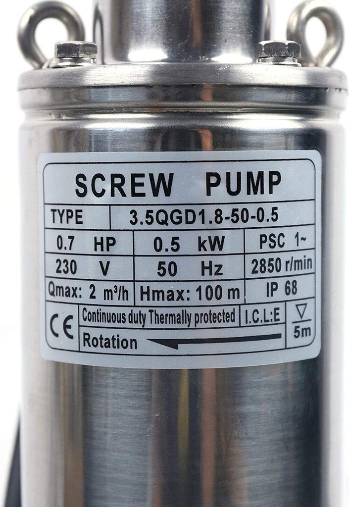Unterwasser Tiefbrunnenpumpe Tauchpumpe Schraubenpumpe  Produktbild 6