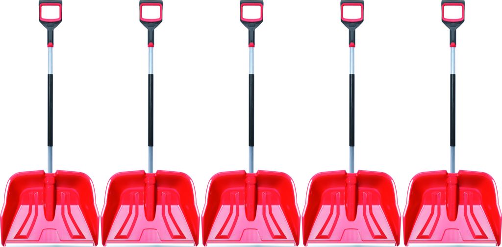 5x Schneeräumer Schneeschieber Alutube 55cm rot stark Schaufeln Snower