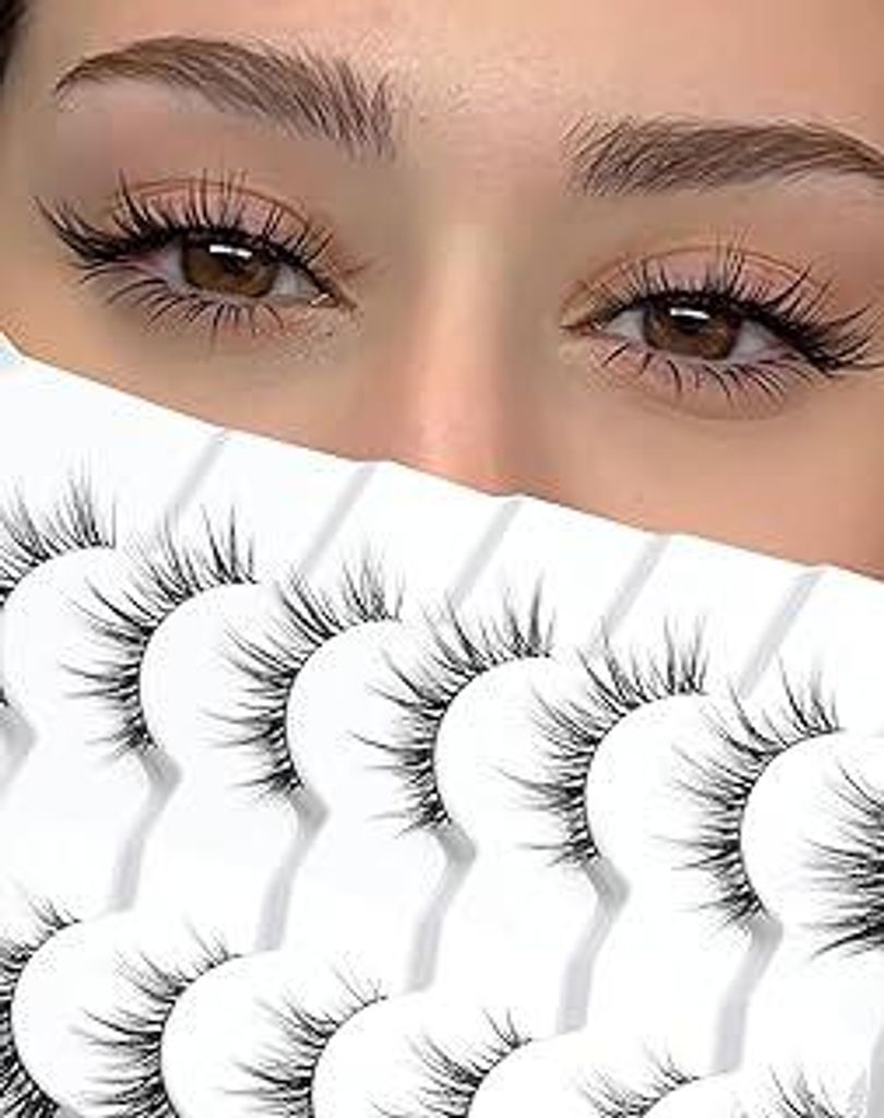 Foxy Eye Wimpern - Natürliche Strip-Lashes, Cat-Eye & Wispy Wimpern 13mm, 7 Paare S10
