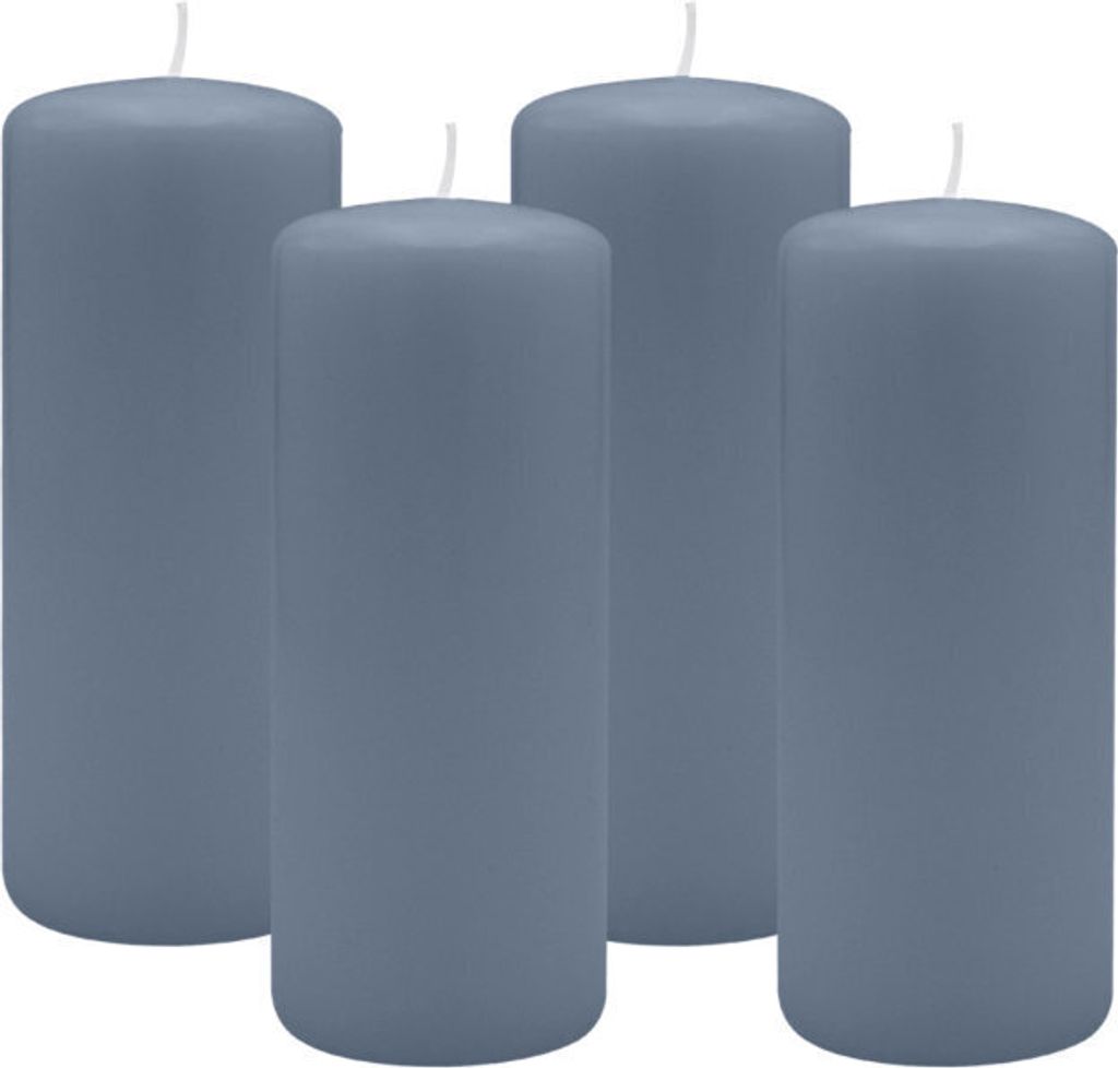 4er Set Adventskranzkerzen Pacific Blau Grau Ø 60 x 120 mm Produktbild 