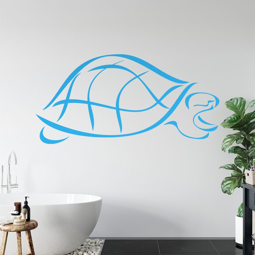 Schildkröte Linien Wandtattoo in 6 Größen - Wandaufkleber Wall Sticker - Dekoration, Küche, Wohnzimmer, Schlafzimmer, Badezimmer