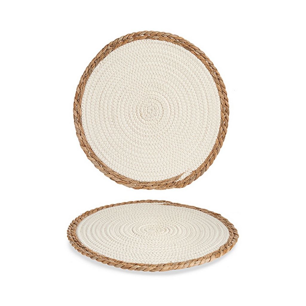 Untersetzer Weiß/Braun 35 x 1 x 35 cm natürlich Weiß Produktbild 
