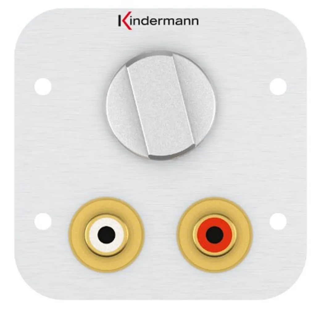 Module Double Prise RCA Kindermann en Aluminium pour Montage Encastré