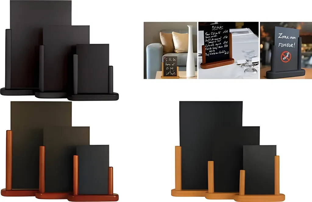Porte-menu de Table Noir Elegant Securit pour Restaurant et Café - 9