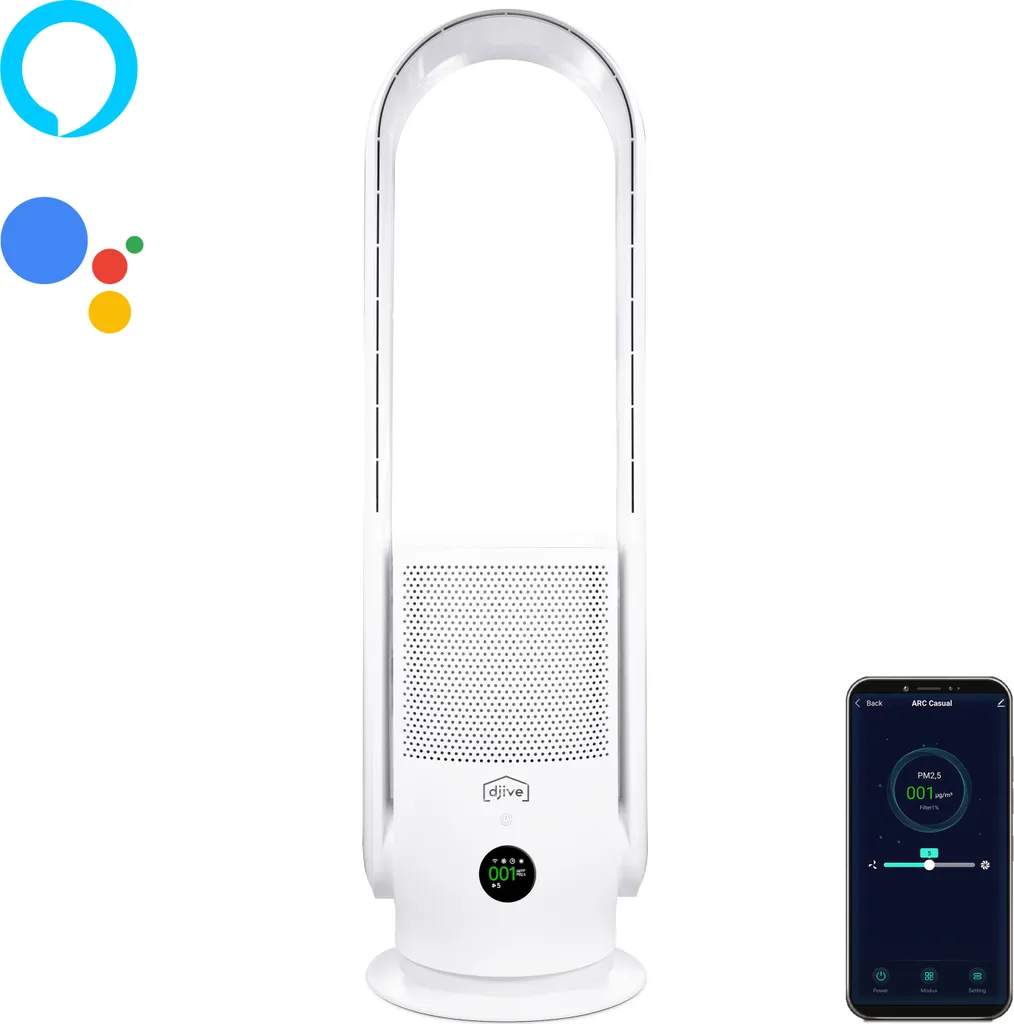 Ventilateur sans pale djive ARC Casual : Fini les allergies et le bruit