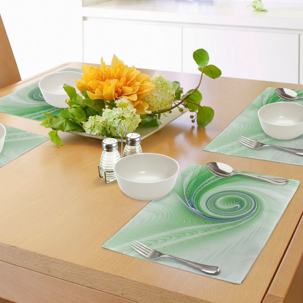 ABAKUHAUS Spiers Platzmatten, Eine Kurve windet Sich um festes Motiv kontinuierlich zunehmende Spiralen Computer Figur Print, Tiscjdeco aus Farbfes...