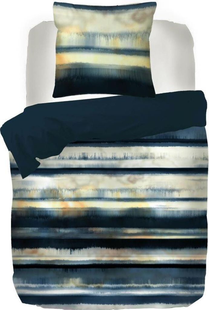 Kayori Satin-Bettwäsche Yao Farbe Blau Größe 155x220+80x80cm
