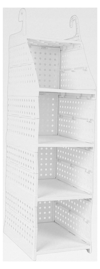 3-stöckiger Hänge-Organizer aus PP, platzsparend, großes Fassungsvermögen, faltbarer Schrank-Hänge-Organizer mit einfachem Aufbau, Aufbewahrun...