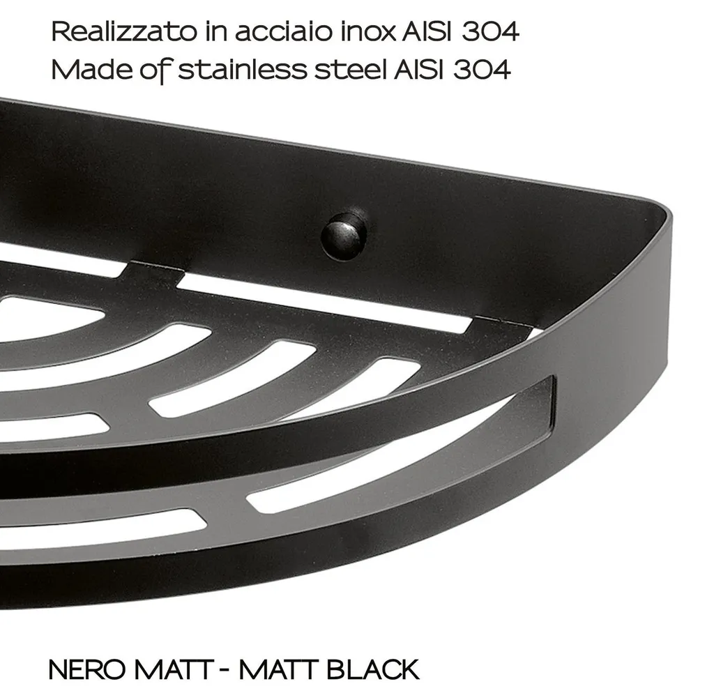 Tablette d'angle Gedy Smart noir mat 247914 - Étagère de douche Sapho - 5