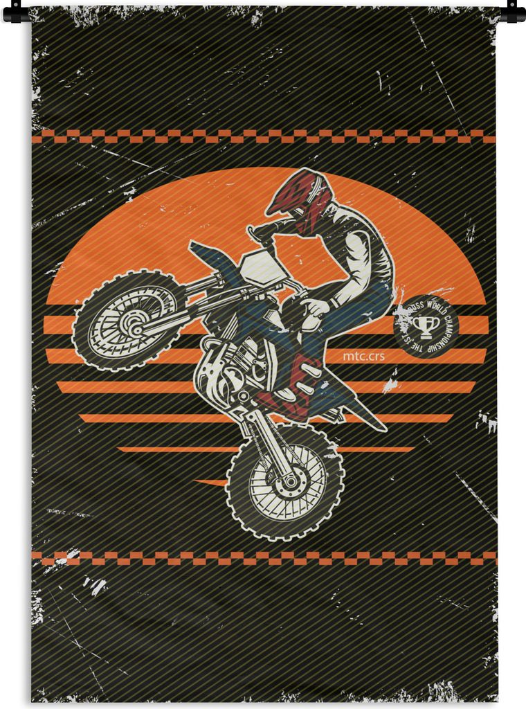 MuchoWow® Wandteppich Wandbehang Vintage - Motor - Muster Produktbild 