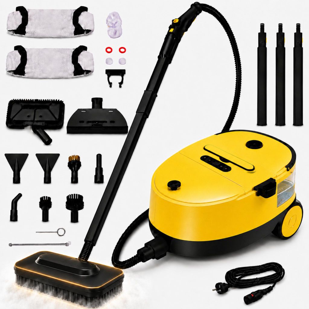 2500W Tragbarer Dampfreiniger, 2L Wassertank, 3 Dampfstufen Produktbild 