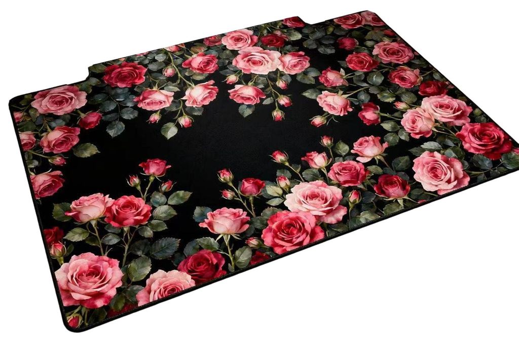 Rosen-Badezimmerteppich, super saugfähige Kieselgur-Badematte, rutschfeste Fußmatte mit Blumenmuster für Küche, Eingang, Dusche und Badewanne