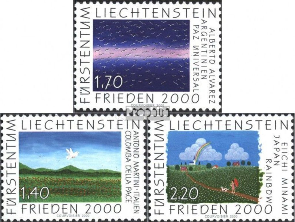 Briefmarken Liechtenstein 2000 Mi 1238-1240 (kompl.Ausg.) postfrisch Frieden 2000