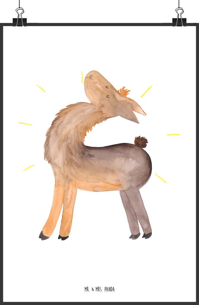 Mr. & Mrs. Panda Bild Lama Stolz DIN A0 - Weiß - Geschenk, drucke, Freundin, Wanddeko, Lamas, Beste, Wandbild, Plakat, Familie, Anders, Hippie