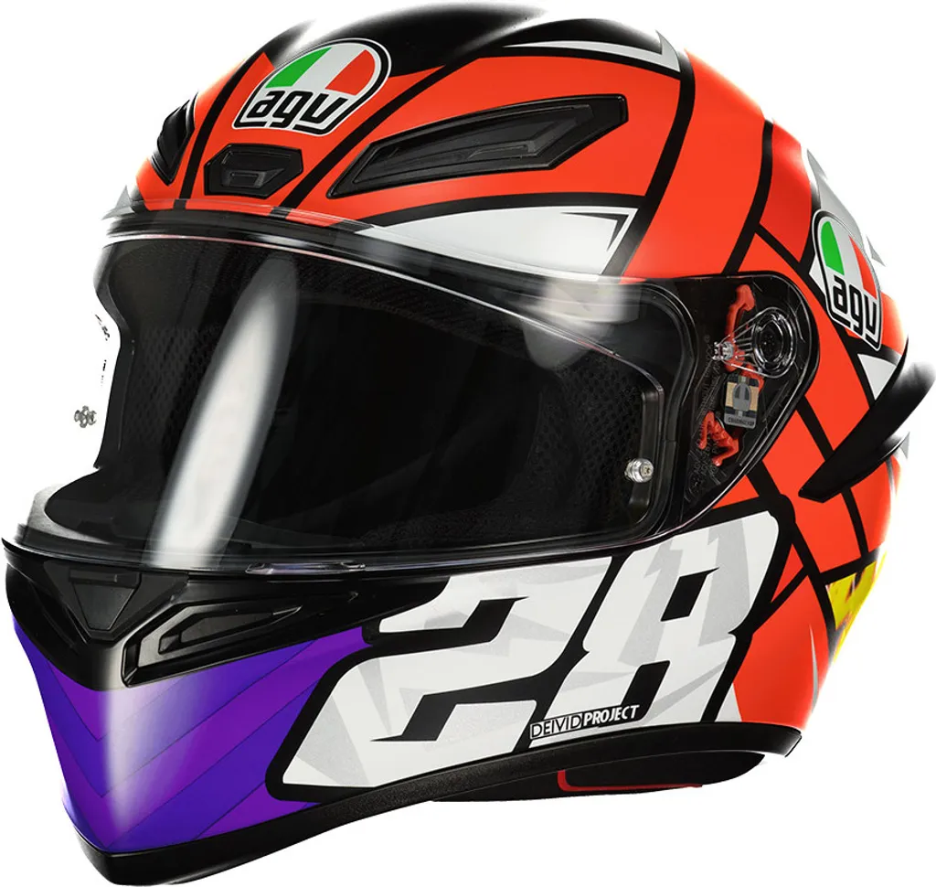 AGV K1 S Guevara Casque Intégral E2206 Rouge XS - Aérodynamisme Avancé