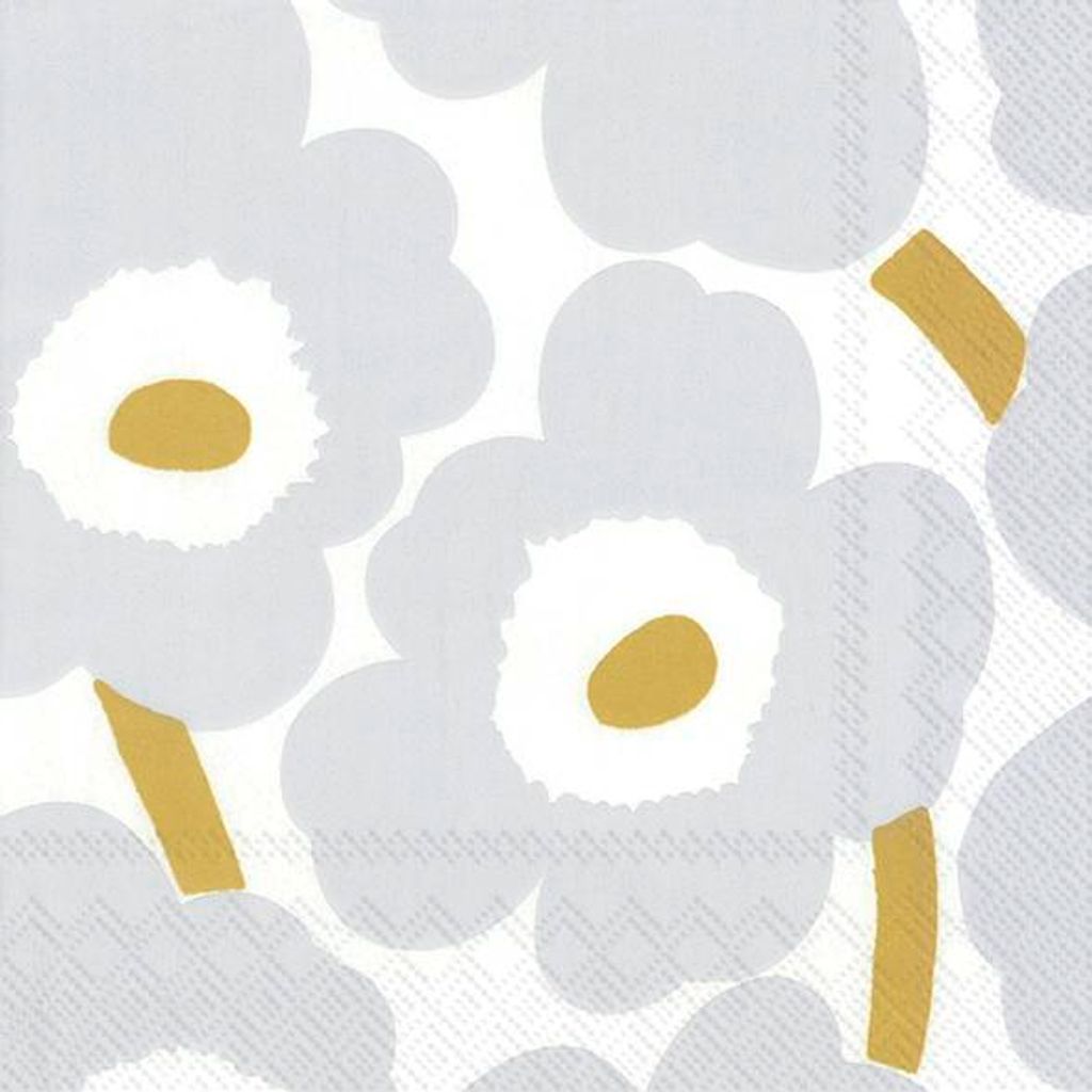 UNIKKO white silver Cocktail-Servietten C 552695 Produktbild 