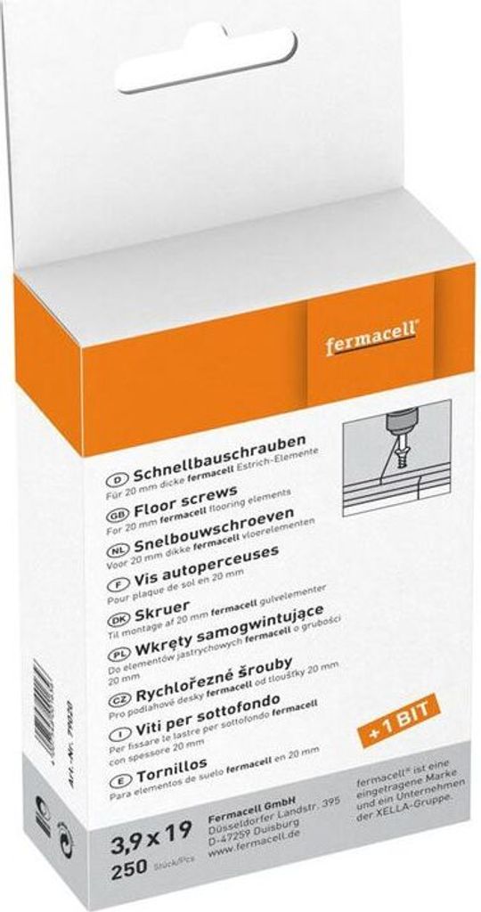fermacell Schnellbauschrauben für Estrichelement 3,9 mm x 19 mm Pack = 250 St
