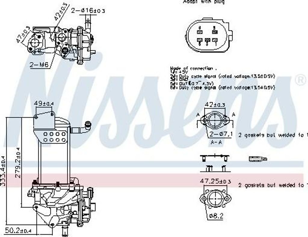 NISSENS 98359 AGR-Ventil für VW Amarok Pickup (2HA, 2HB, S1B, S6B, S7A, S7B) Abgasrückführungsventil