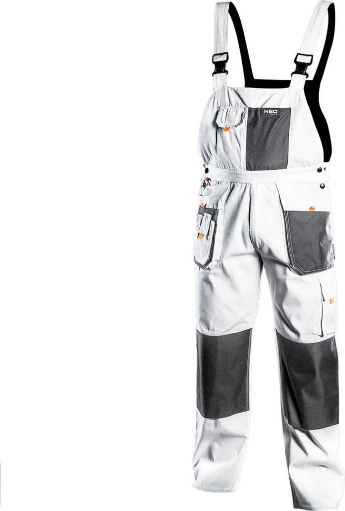 Arbeitshose mit Latz, weiß, HD, Größe M/50