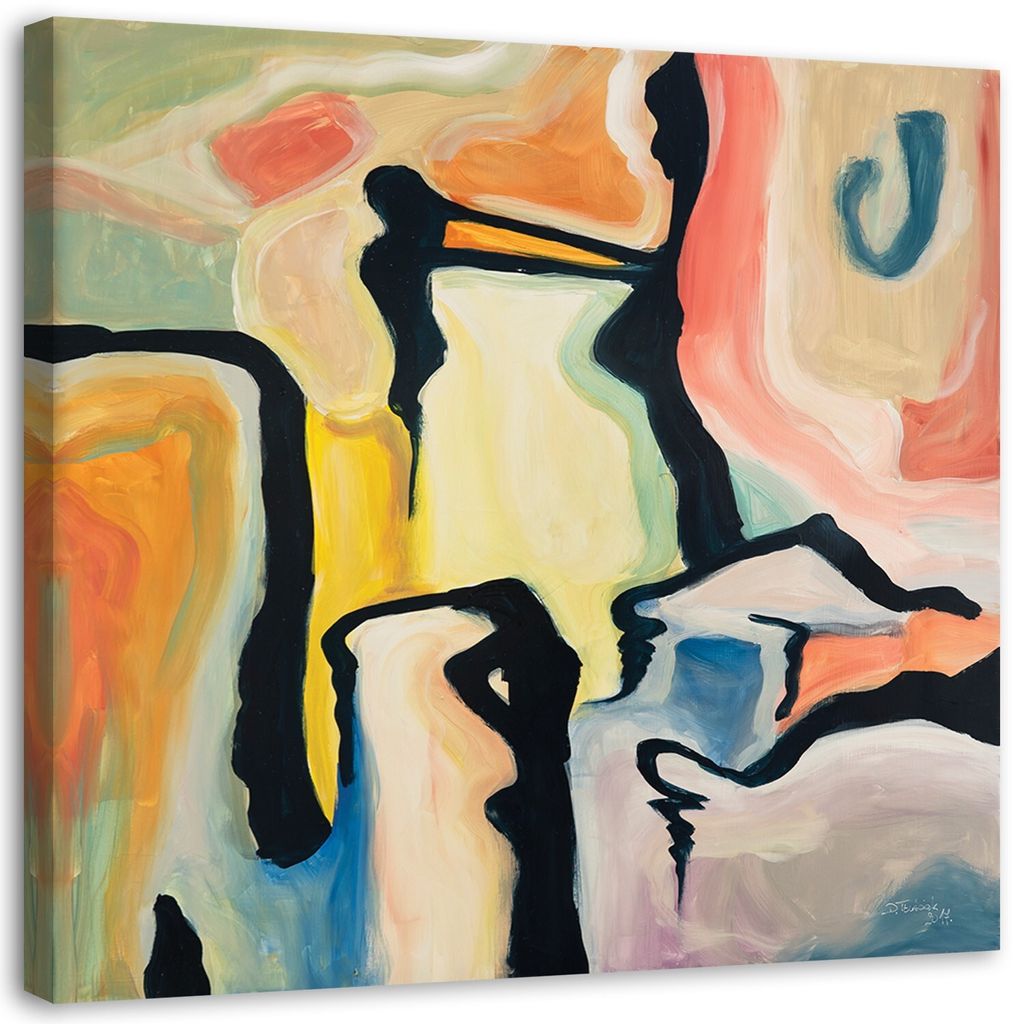 Leinwandbild pastell-abstraktion 30x30 cm Feeby farbe wandbild bereit zum aufhängen