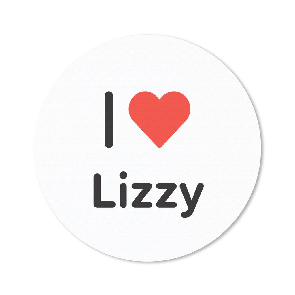 MuchoWow Mauspad Mousepad Ich liebe - Lizzy - Mädchen 50x50 cm - Mousepads - Maus Mat - Pad - Mausunterlage - Vinyl