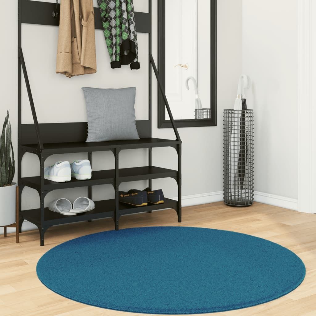 "2026 Promotion" Moderne Teppich OVIEDO Kurzflor Türkis Ø 120 cm - Designerteppiche CC22781