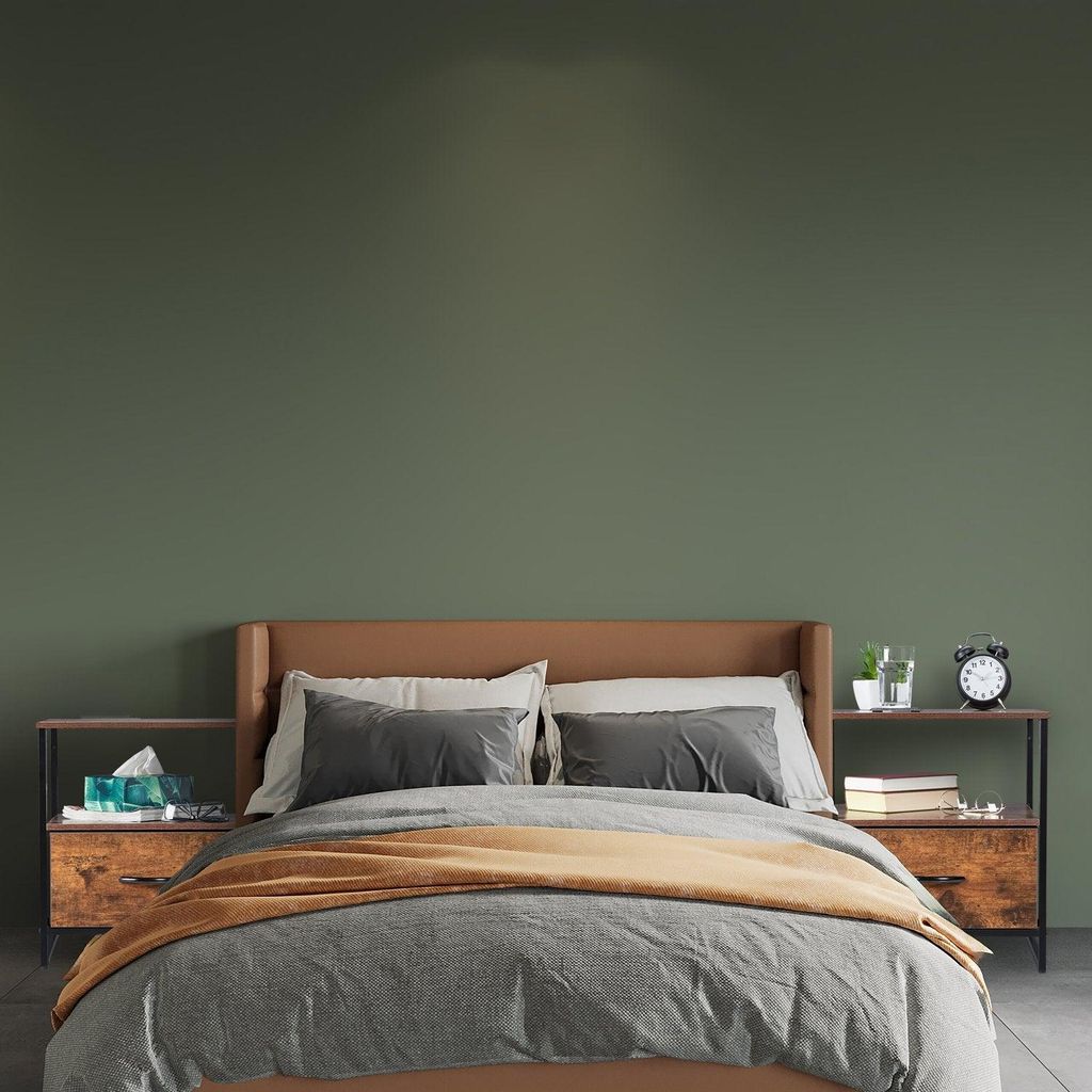 Industrielles Nachttisch-Set - Rustikales Holz & Metall, 2-teilig