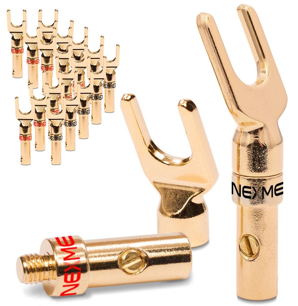 Gabelschuhe 20x NEXMEX Y-Stecker Gabelkabelschuhe Lautsprecherkabel Gabelstecker