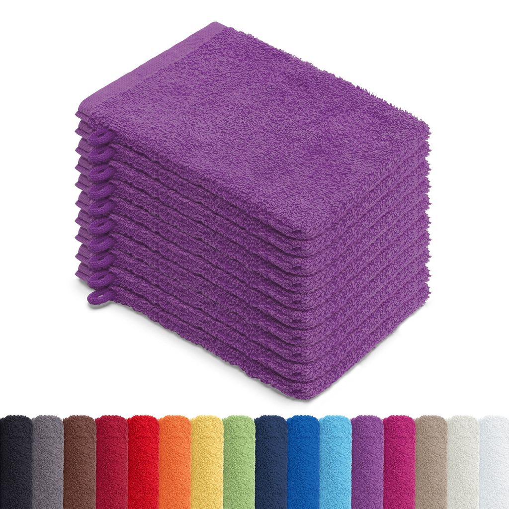 10er-Set ARIZONA Handtuch-Serie von AR Line – 100% Baumwolle, 500 g/m², 10er-Set Waschhandschuhe 15x21 cm, Orchidee