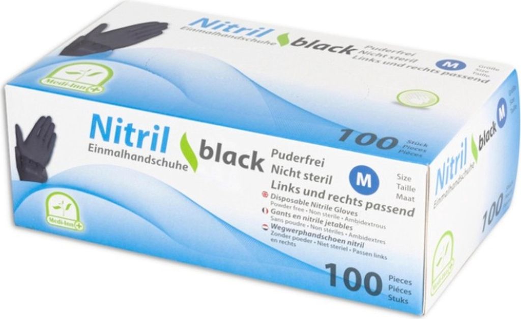 Medi-Inn Nitrilhandschuhe - schwarz - Gr. XL - 1000 Einmalhandschuhe
