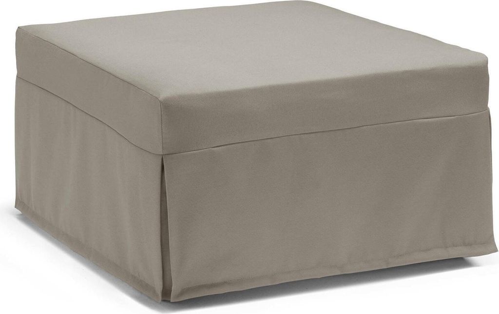 Klappbett Ancilla, Puff umwandelbar in Einzelbett, 100% Italy, Sitzpuff aus Stoff fürs Wohnzimmer, Cm 80x80h45, Turteltaube