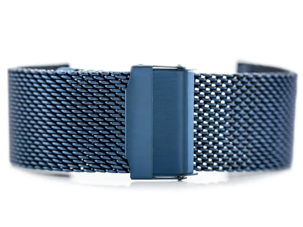 Bracelet Pacific M8 en maille HQ Mesh 22mm bleu foncé pour montre chic