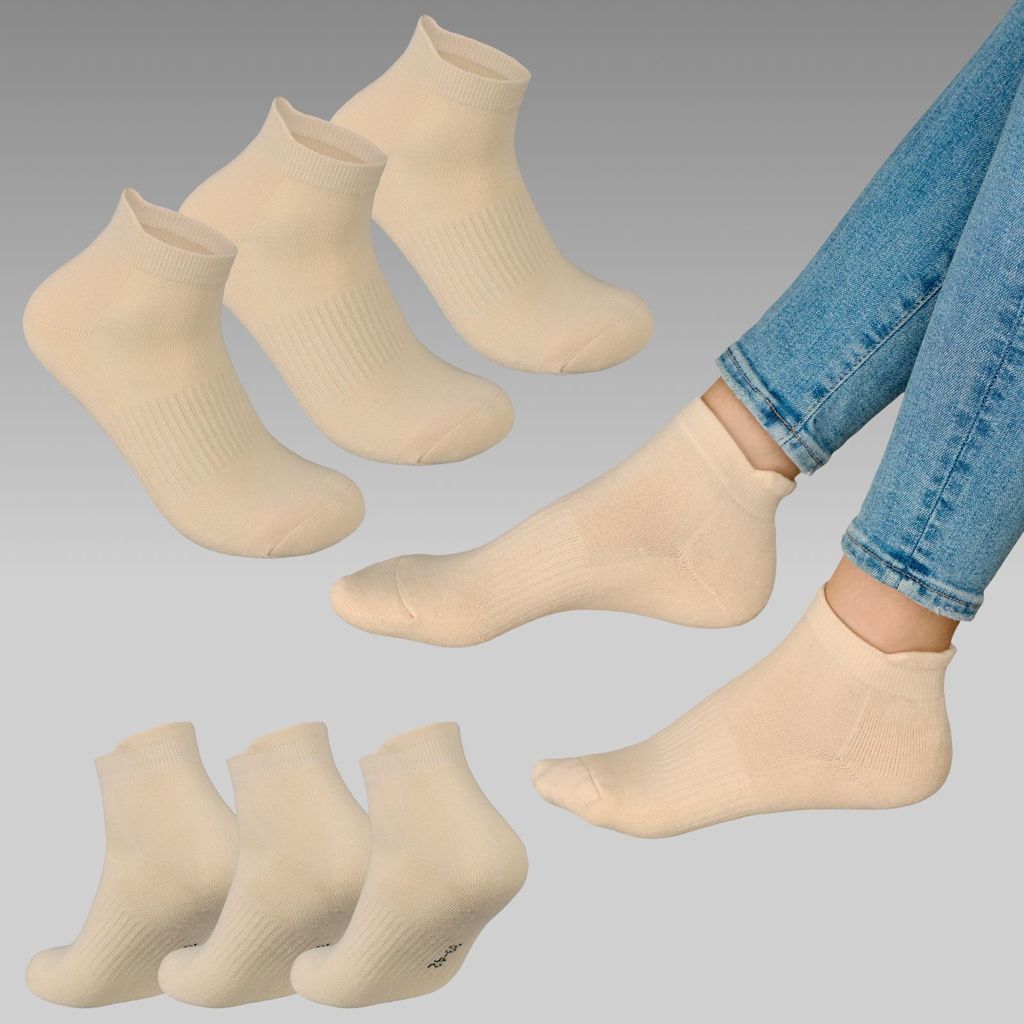 Sneakersocken Uni mit Fersenlasche – Nahtlose Kurzsocken Produktbild 